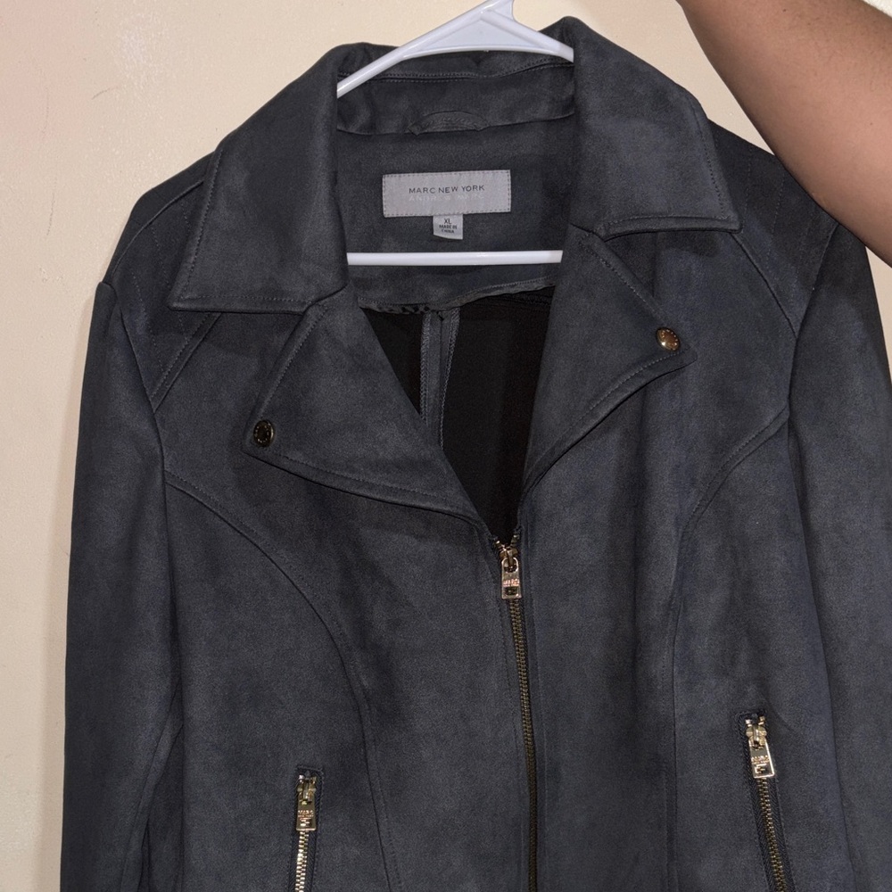 Marc New York Women's Dark Gray SUEDE Jacket
